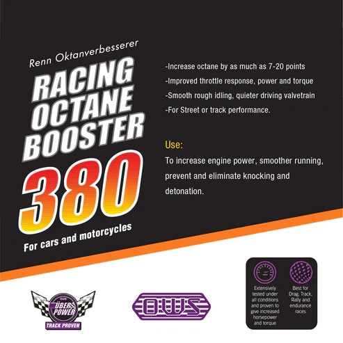 380 racing Octane booster (Increase Octane by 7-20Pts)